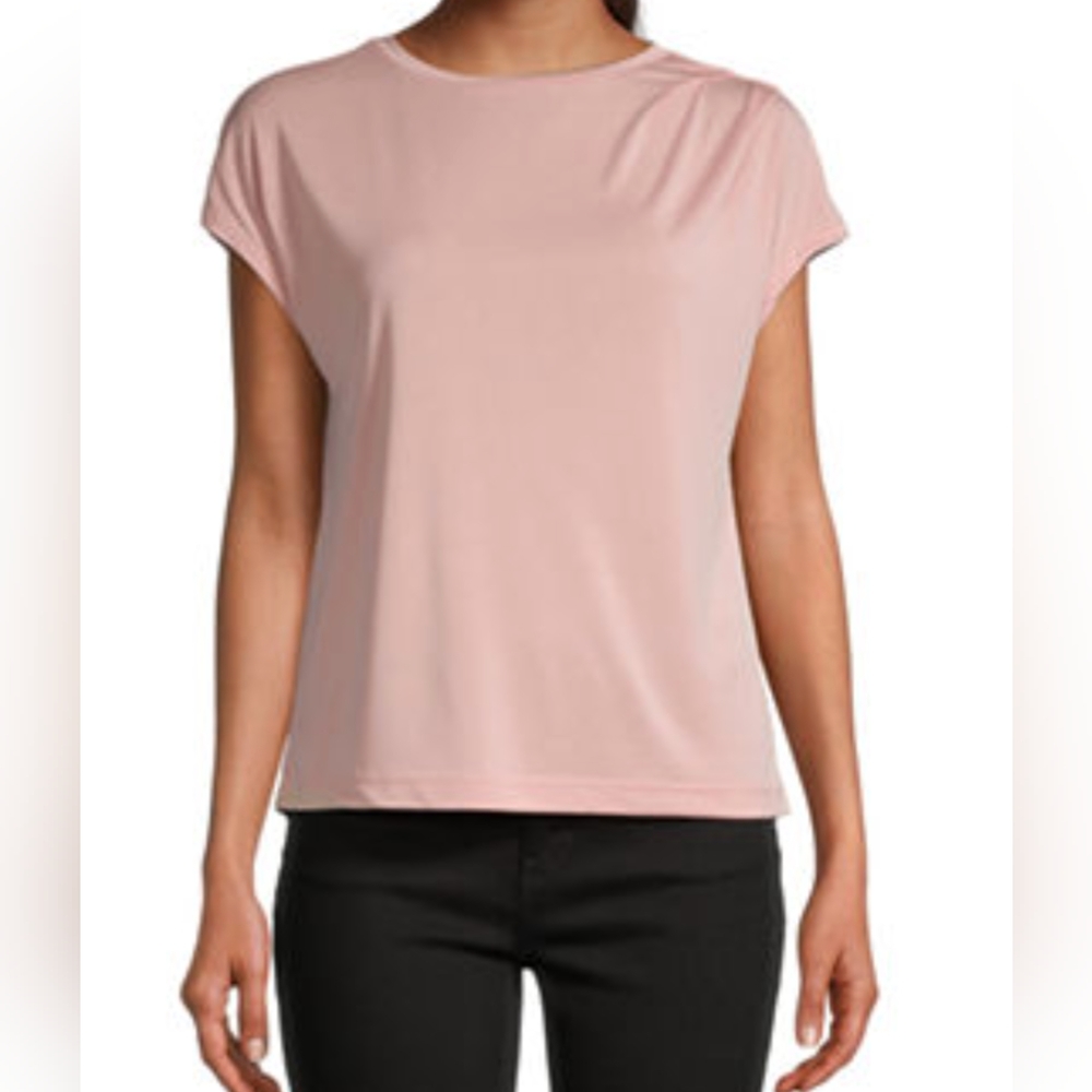 Casual short sleeve scrunch shoulder blouse